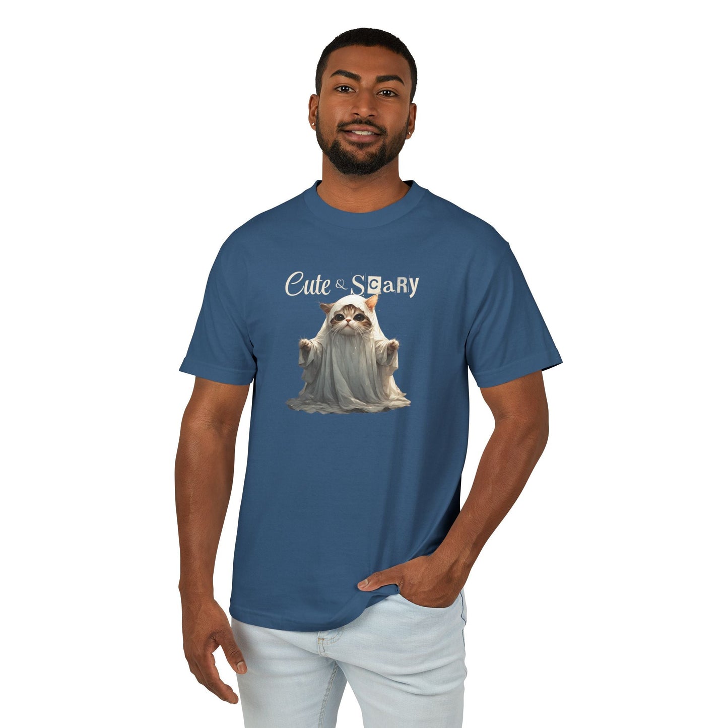 Cute Scary Ghost Kitty Unisex Tee for Spooky Style