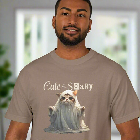 Cute Scary Ghost Kitty Unisex Tee for Spooky Style