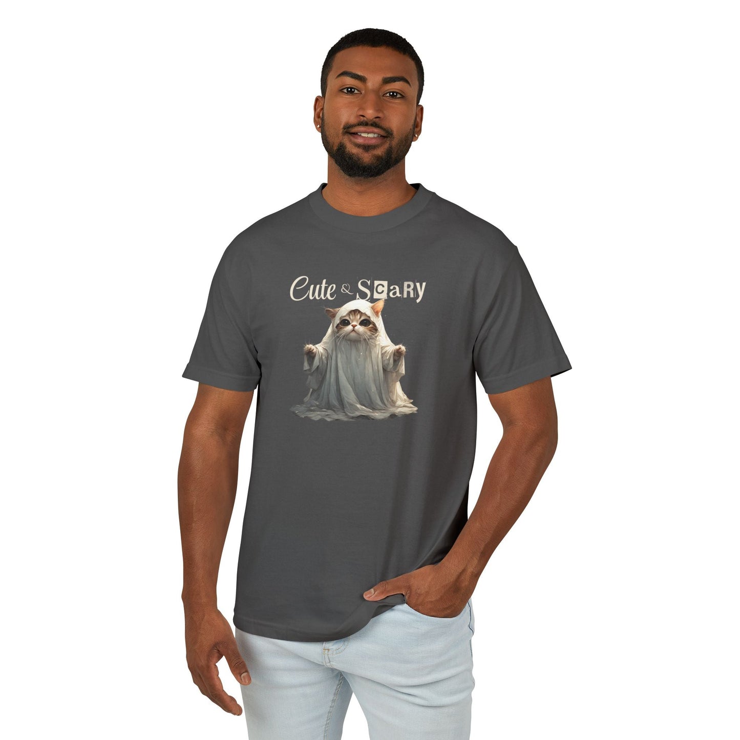 Cute Scary Ghost Kitty Unisex Tee for Spooky Style