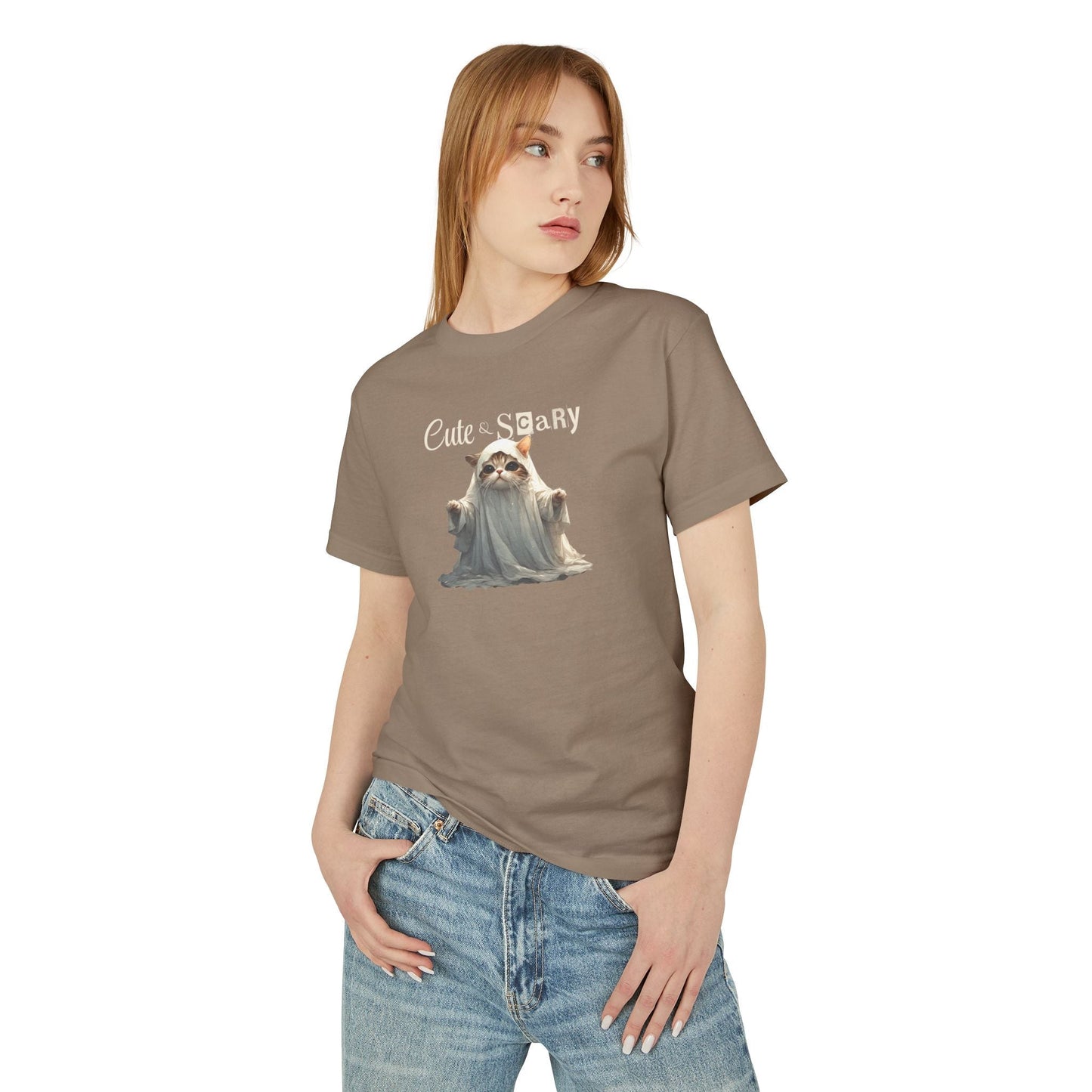 Cute Scary Ghost Kitty Unisex Tee for Spooky Style