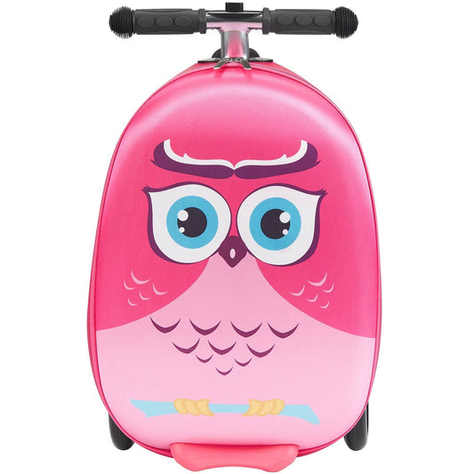 Ride-on Luggage 20-inch Kids Scooter Suitcase with Flash Wheels Pink
