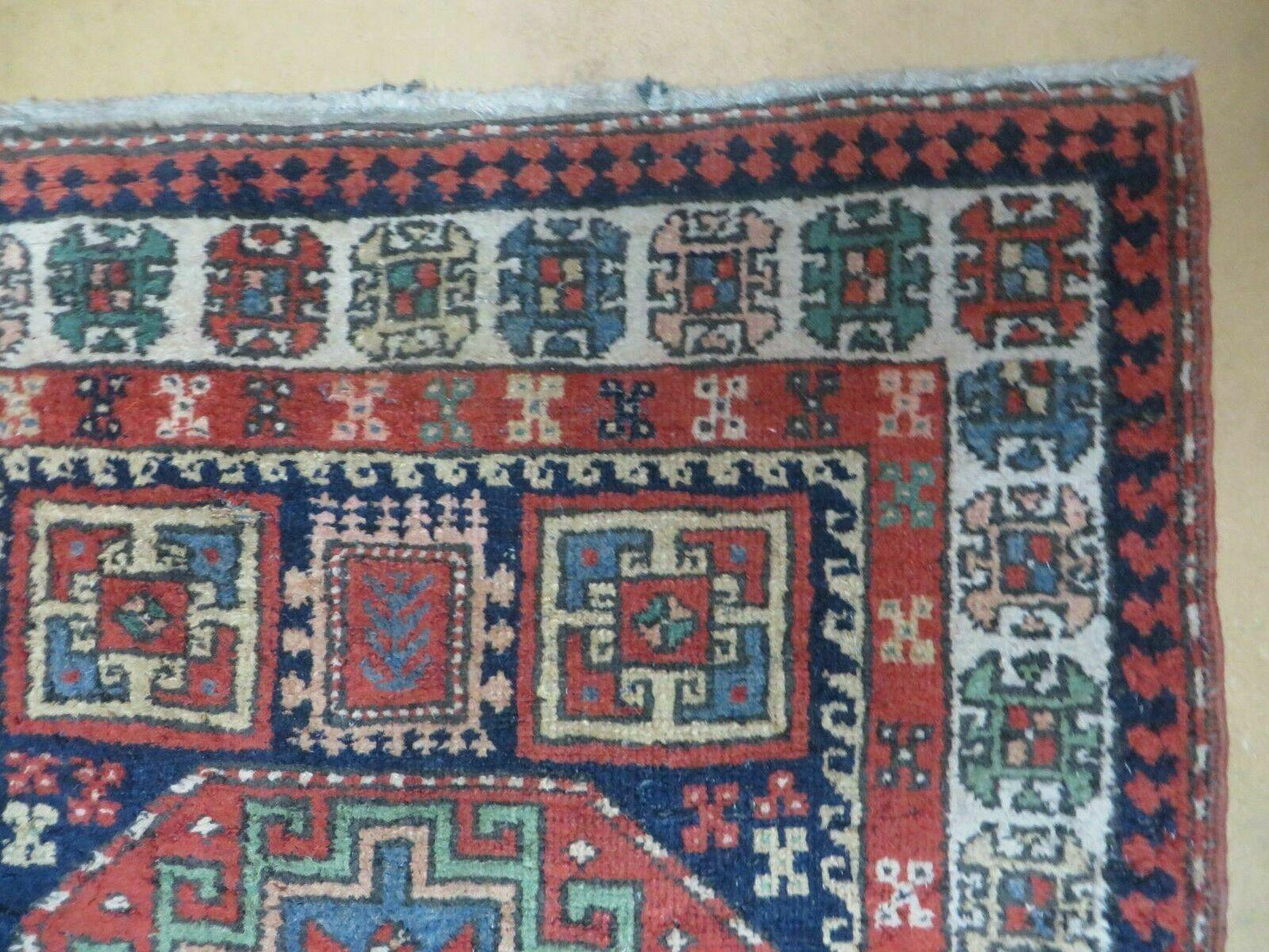 3 '4" X 10' Vintage Handmade Turkish Kazak Caucasian Wool Runner Rug Red Nice