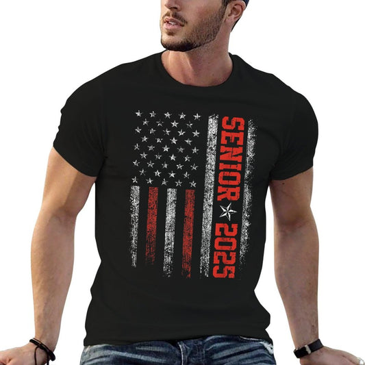 Senior Year 2025 American Flag USA Graduation Class Of 2025 T-Shirt