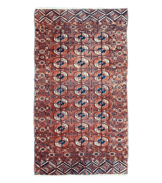 4x7 Antique Yamud Rug Russian Rug Turkoman Rug Fine Weave Rug