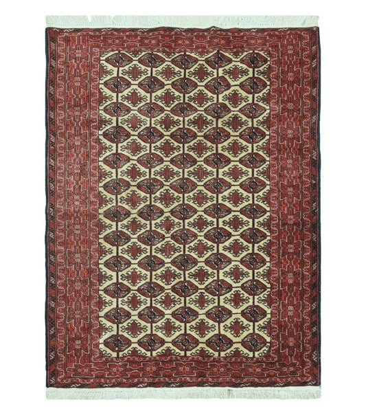 4' X 6' Handmade Finely Knotted Pakistan Turkoman Bokhara Wool Rug Nice