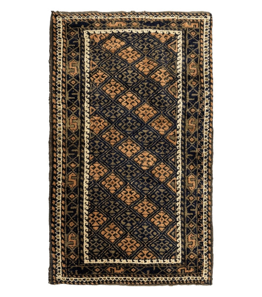 2' X 3' Antique Handmade Pakistani Bokhara Turkoman Balouchi Wool Rug Mat Nice