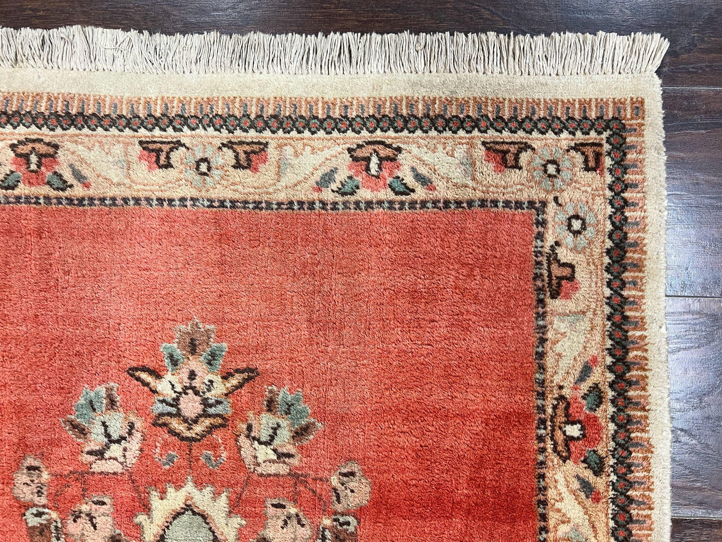 Persian Tabriz Runner Rug 3 x 12, Open Field, Terracotta