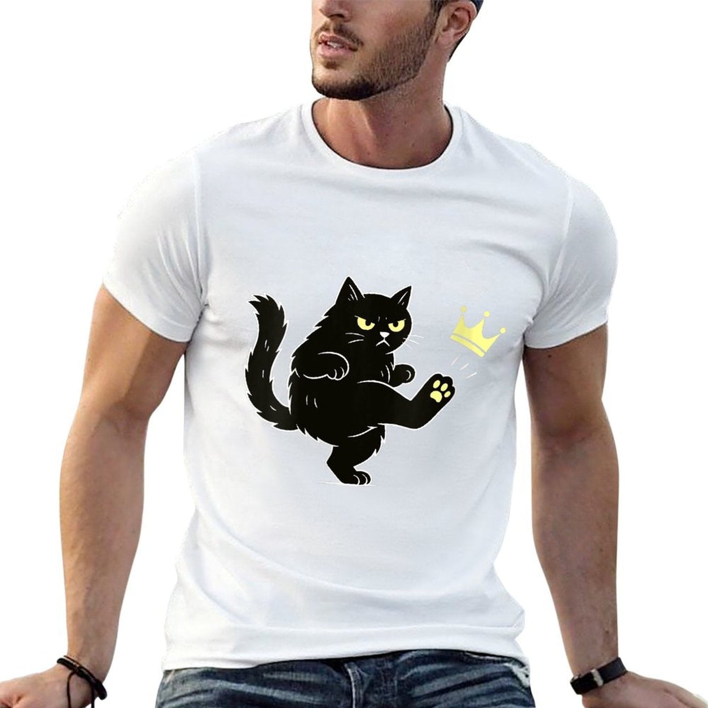 Womens No Kings In America Funny Cat  Quick-drying T-Shirt