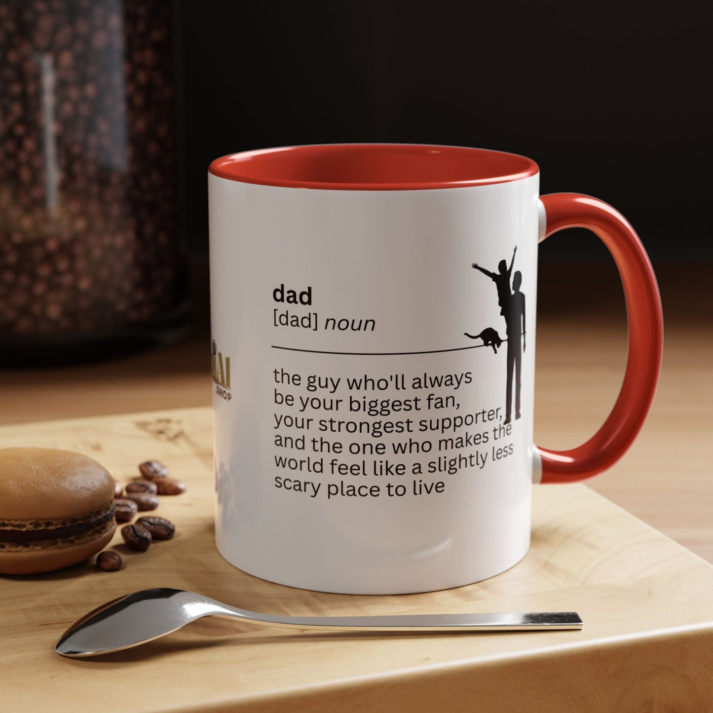 Dad Biggest Fan Accent Coffee Mug - Perfect Gift for Dads