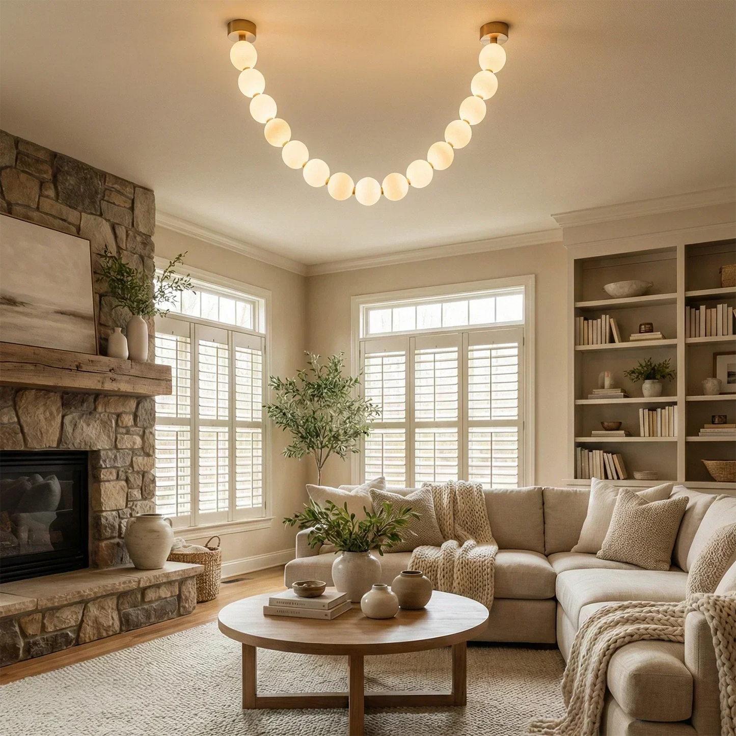 Dazzling Pearl Necklace Chandelier