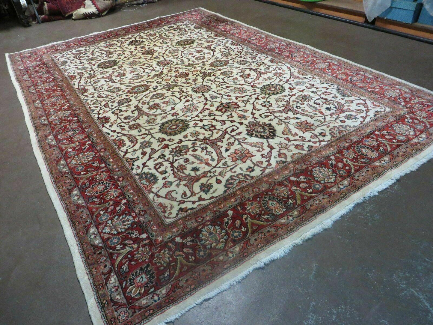 7' X 10' Vintage Handmade India Floral Oriental Wool Rug Hand knotted Carpet