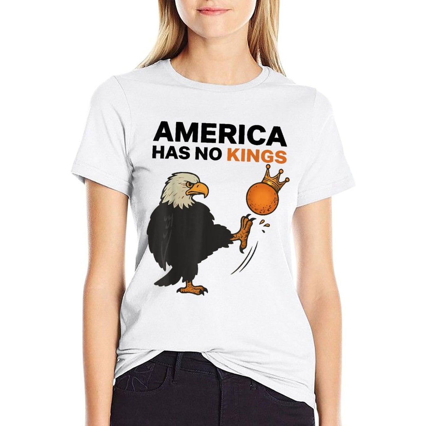 Nope, America Has No Kings Bald Eagle 4th Of July Resistance  Lightweight T-Shirt