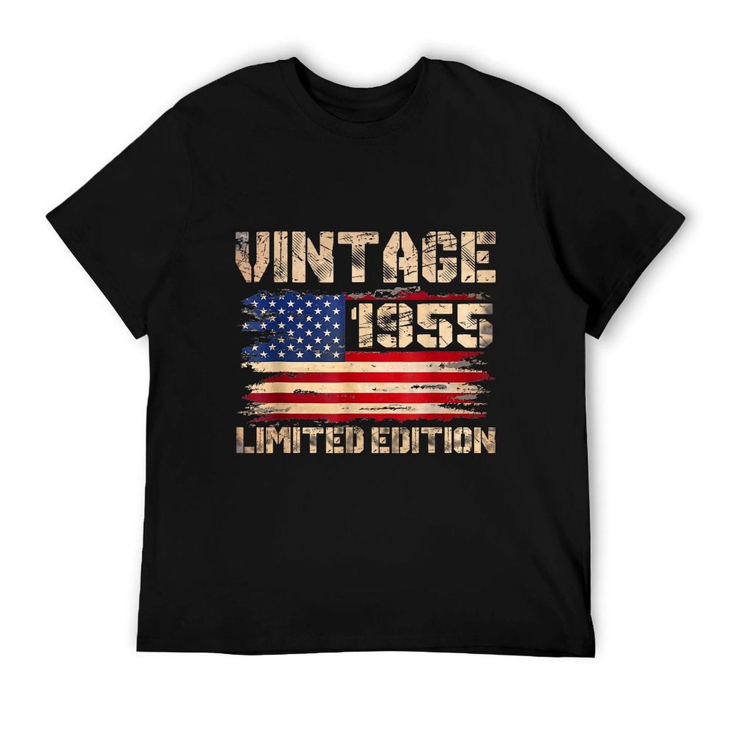 Vintage 1955 70th Birthday Gifts 70 Year Old American Flag T-Shirt
