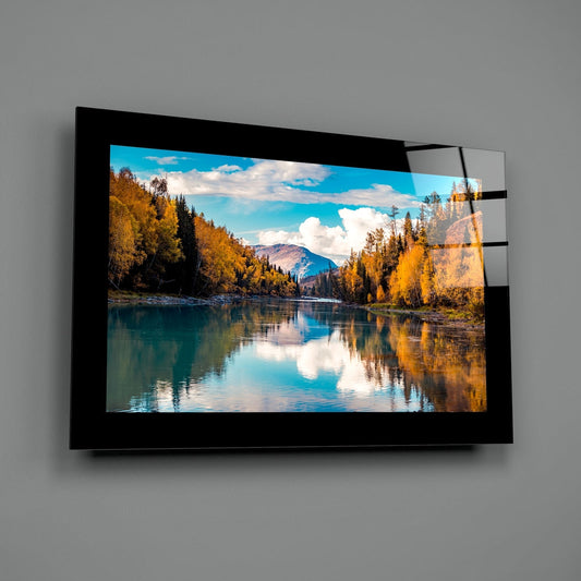 Lake View Glass Wall Art