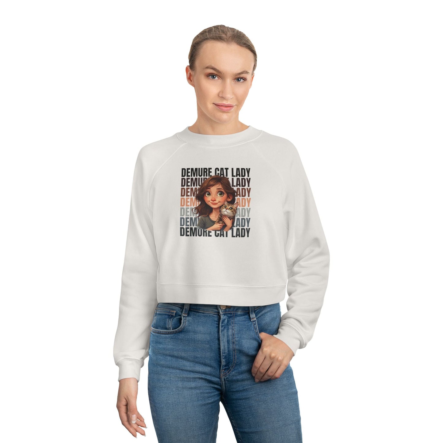 Women’s Demure Cat Lady Cropped Pullover