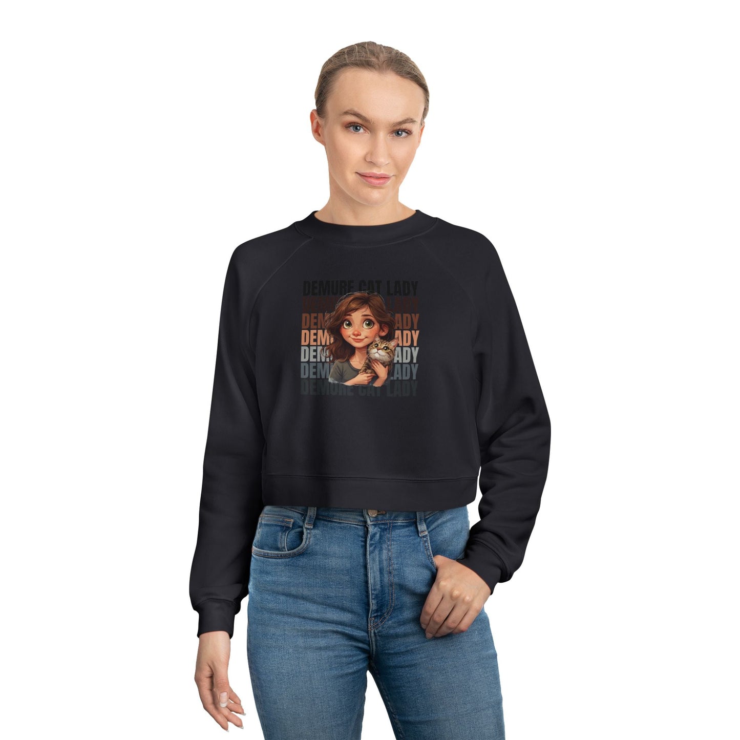 Women’s Demure Cat Lady Cropped Pullover