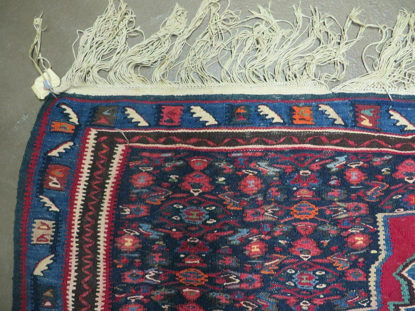 4' X 5' Antique Handmade Turkish Wool Kilim Flat weave Rug Blanket Tribal