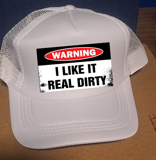 Adjustable Trucker Baseball Hat WARNING I LIKE IT REAL DIRTY