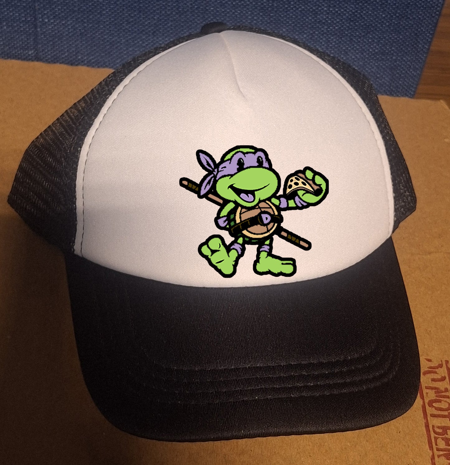 Adjustable Trucker Baseball Cap Purple Ninja Turtle Pizza Don TMNT