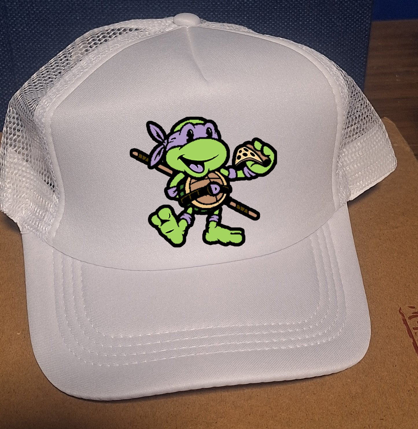 Adjustable Trucker Baseball Cap Purple Ninja Turtle Pizza Don TMNT