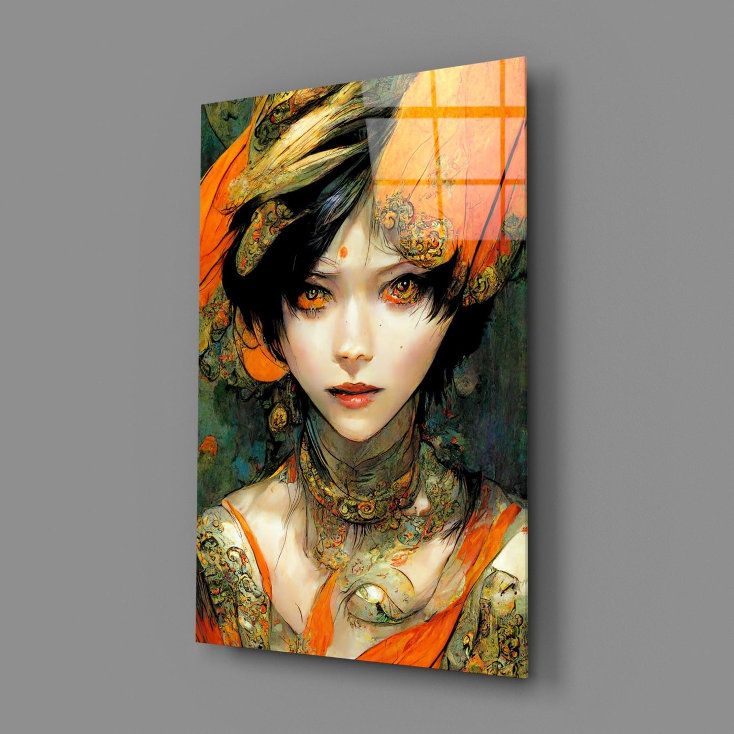 The Elegiac in Eyes Glass Wall Art || Designer Collection