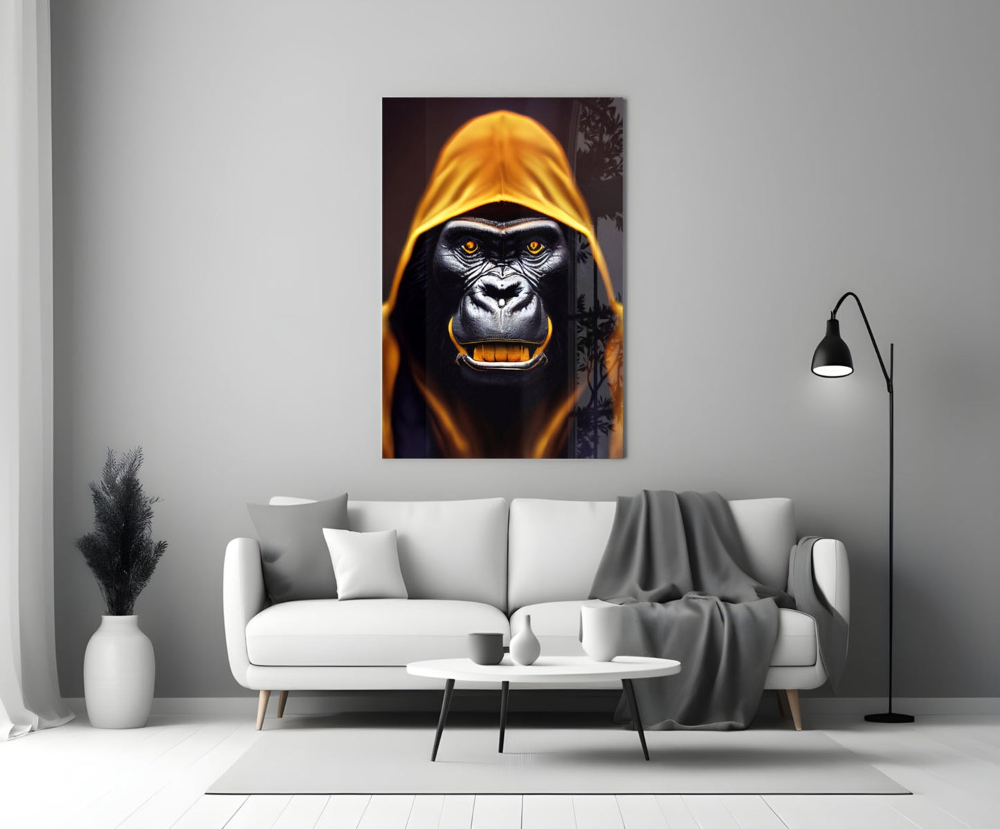 Angry Smile Glass Wall Art  || Designer Collection