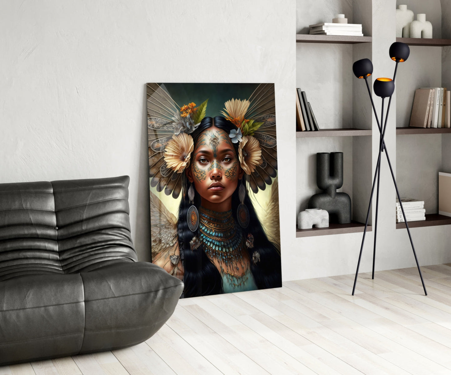 Princess of Flowers Glass Wall Art  || Designer Collection