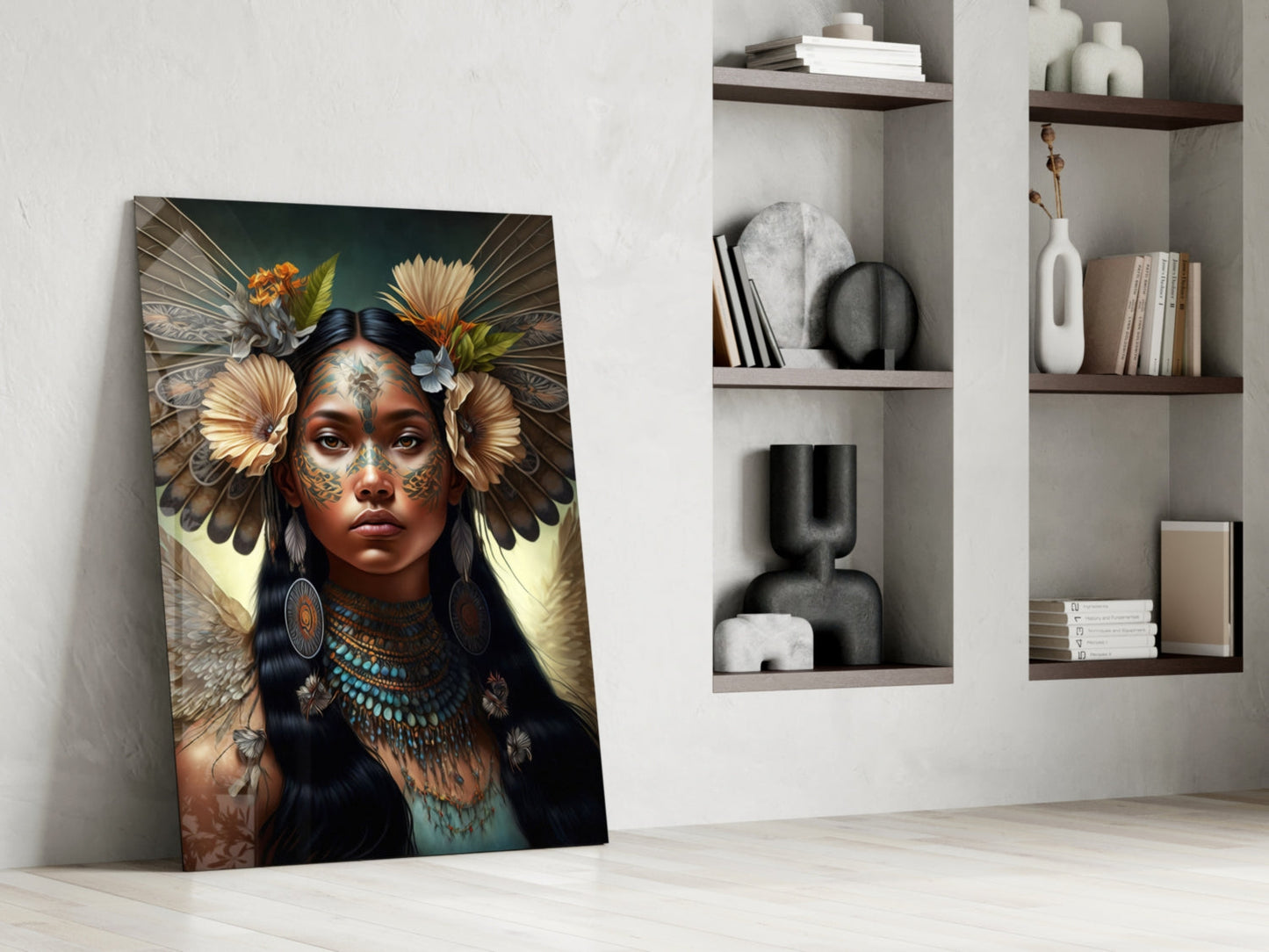 Princess of Flowers Glass Wall Art  || Designer Collection