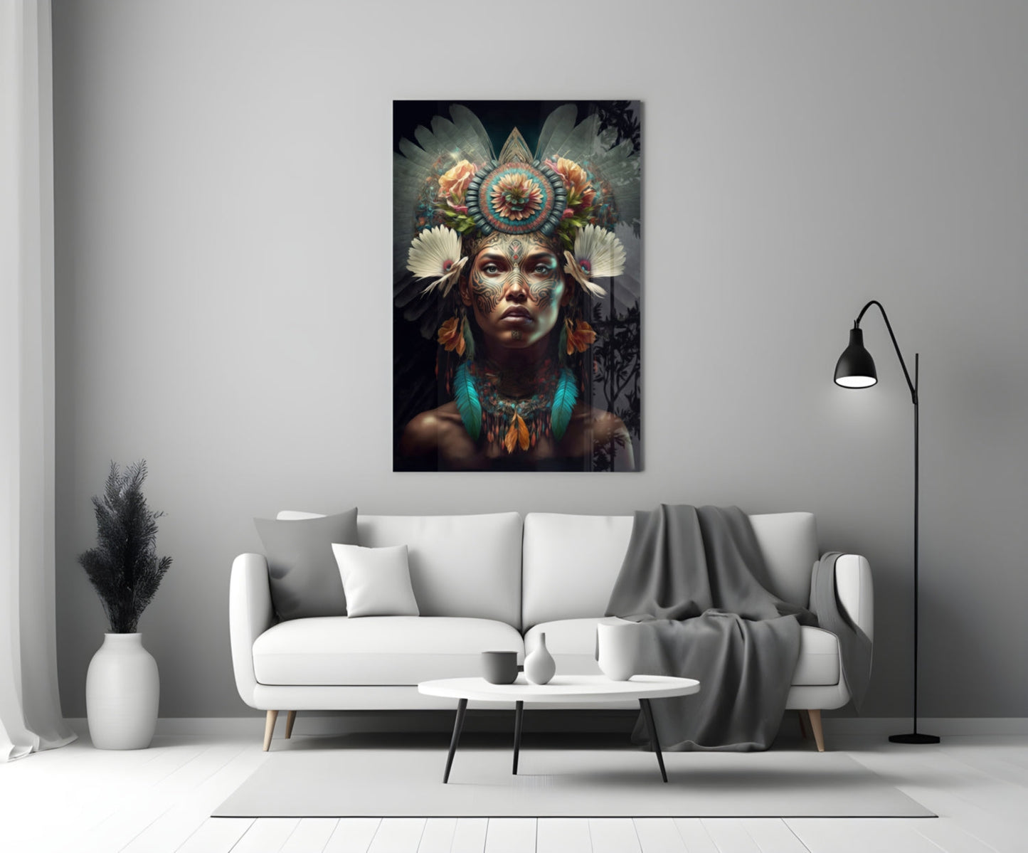 Flower Monarch Glass Wall Art  || Designer Collection