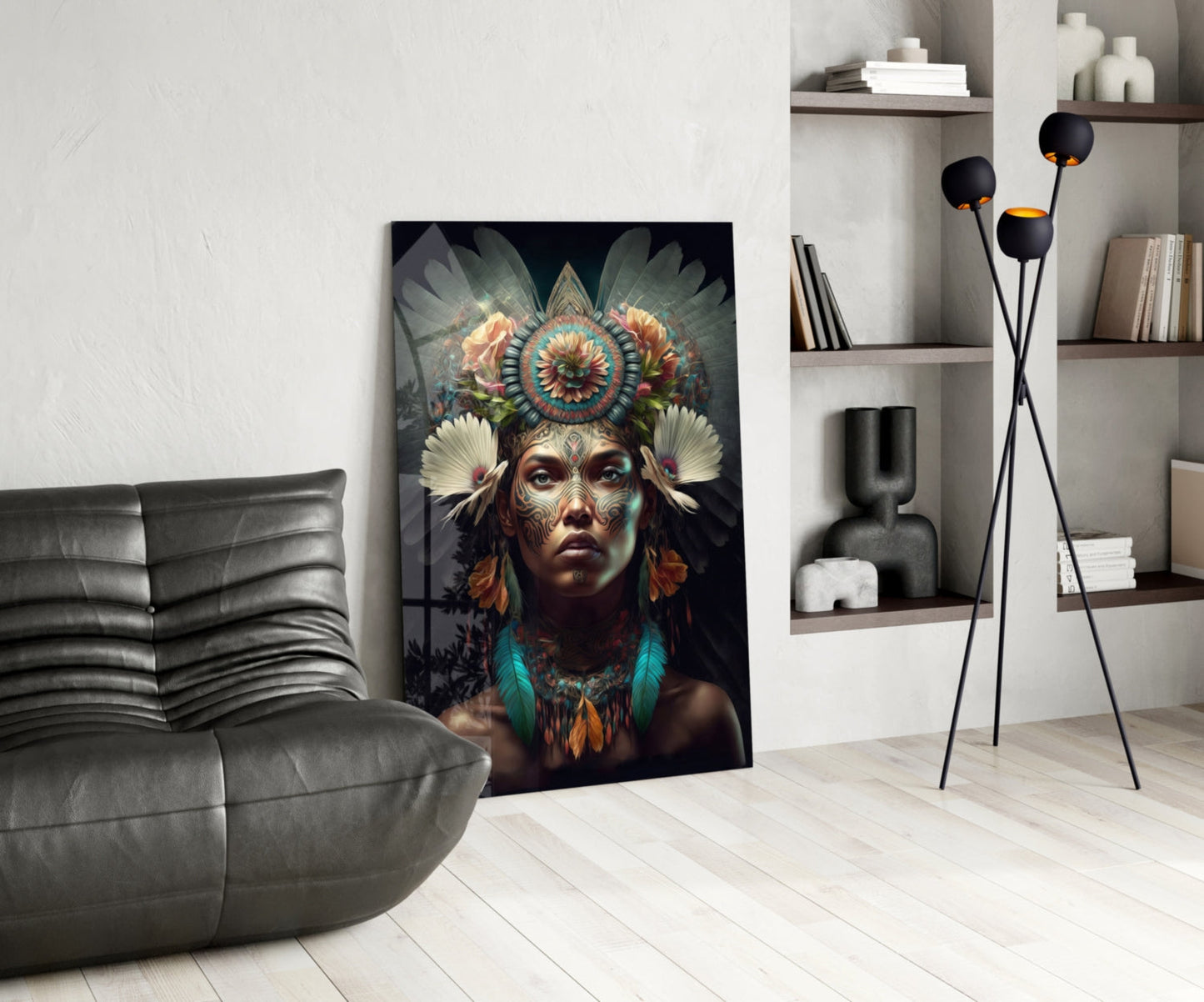 Flower Monarch Glass Wall Art  || Designer Collection