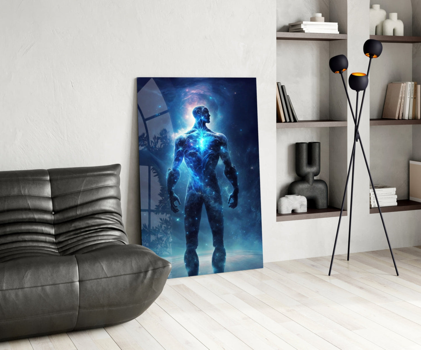 Vitruvius Man Glass Wall Art  || Designers Collection