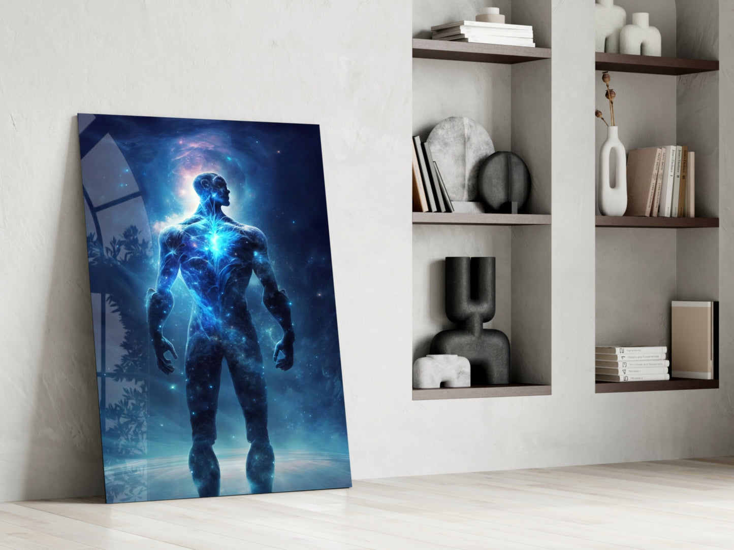 Vitruvius Man Glass Wall Art  || Designers Collection