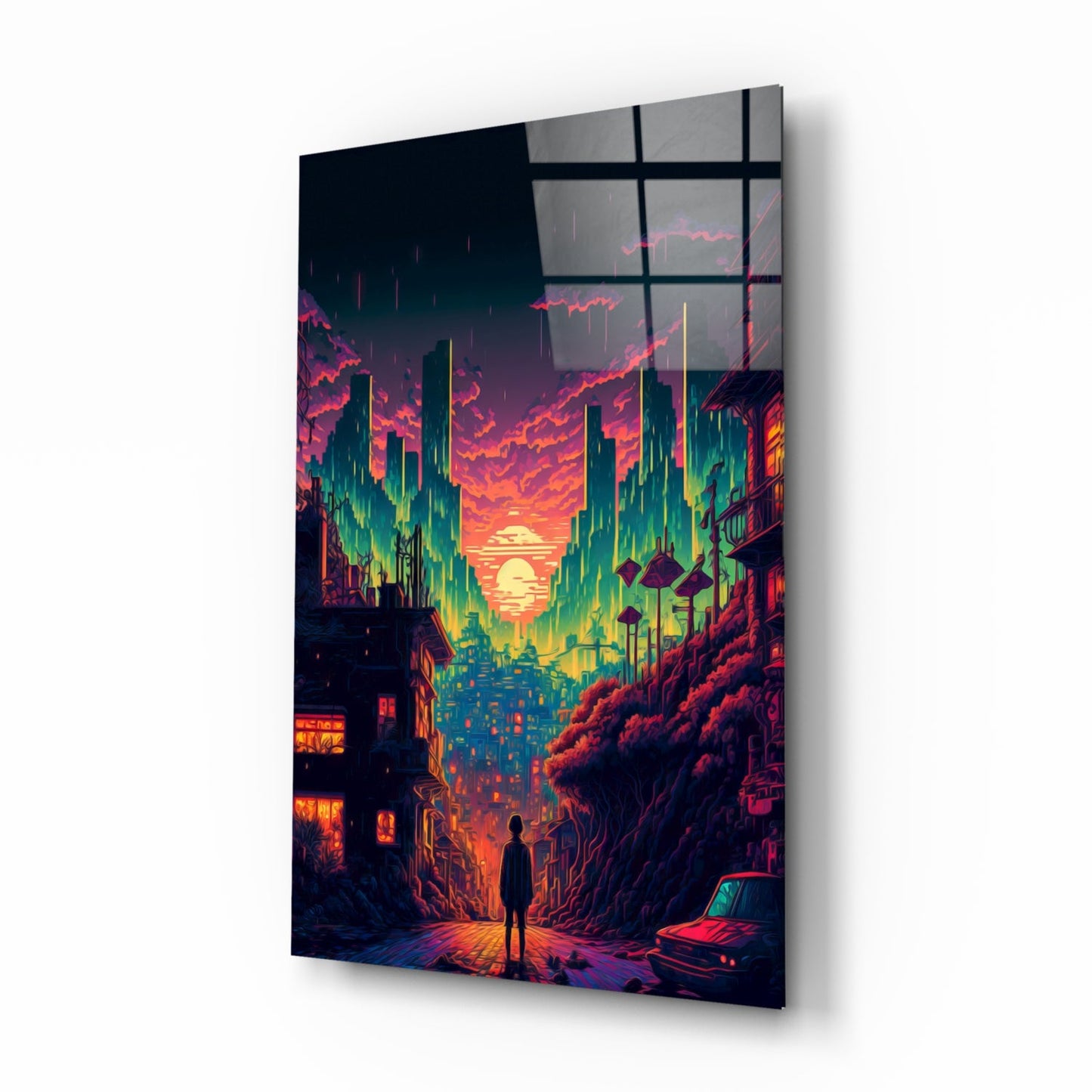 Walk to the New Life Glass Wall Art  || Designers Collection