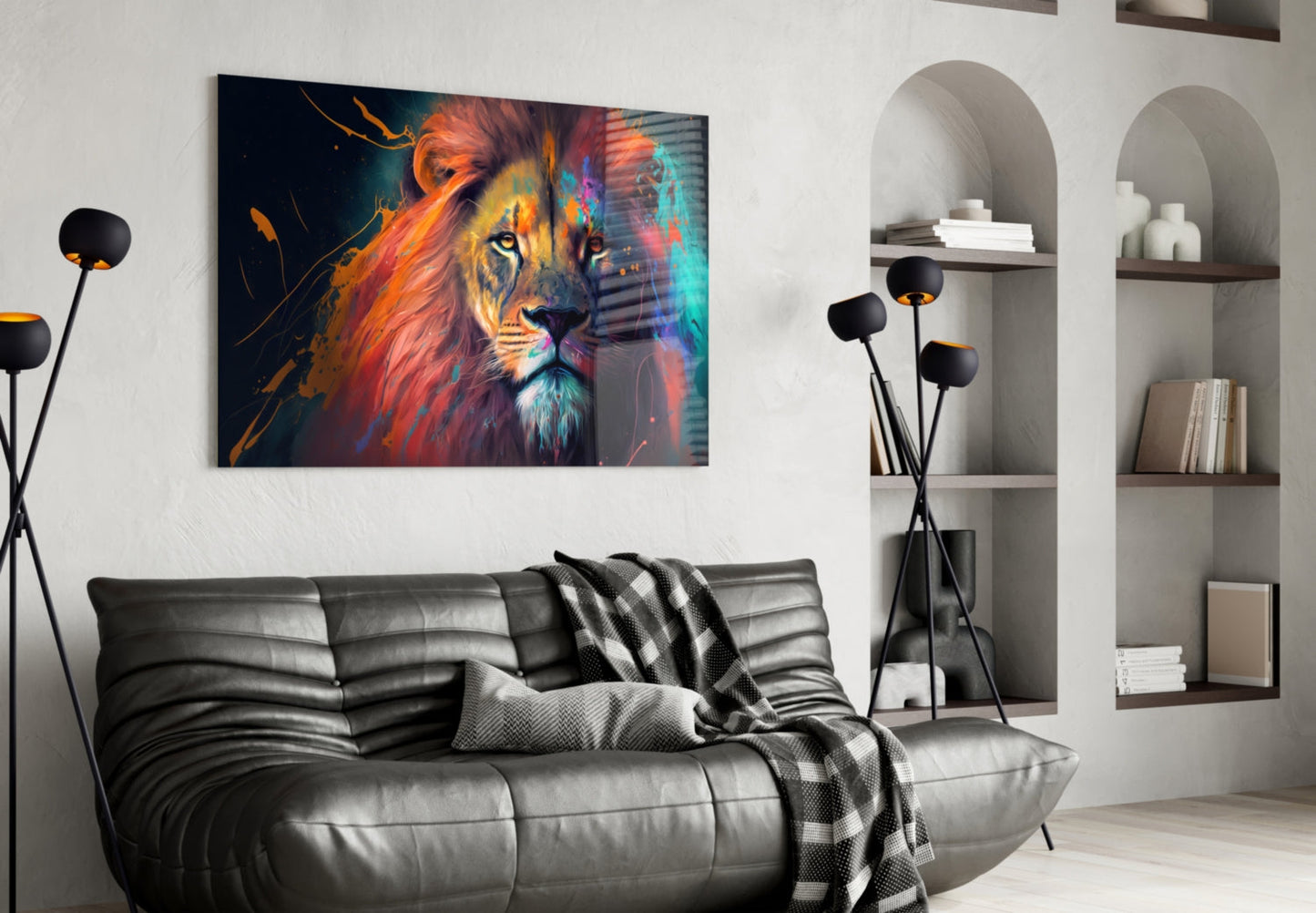 Nobility of the Lion Glass Wall Art  || Designer Collection