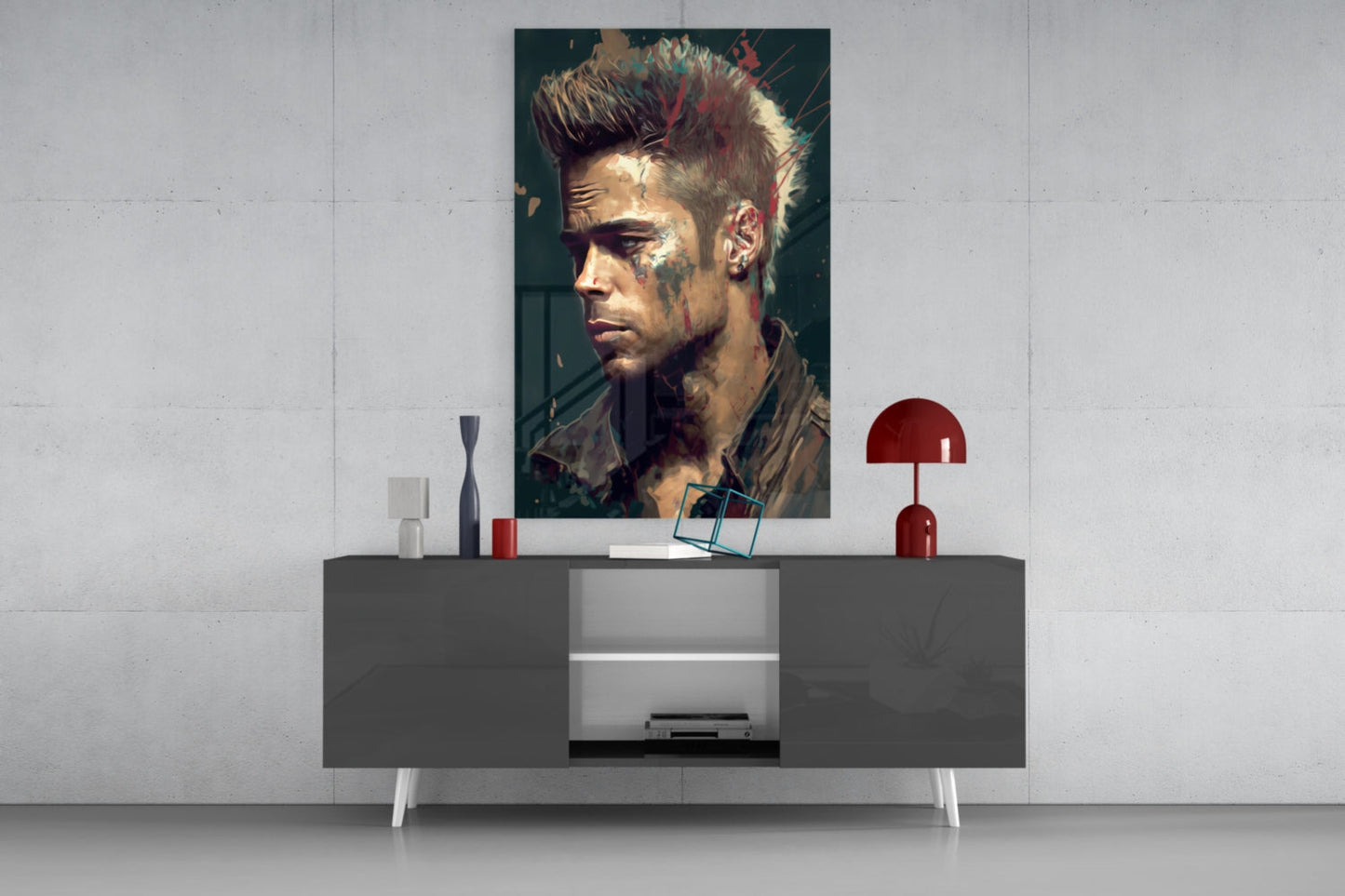 Fight Club - Tyler Durden Glass Wall Art  || Designer Collection