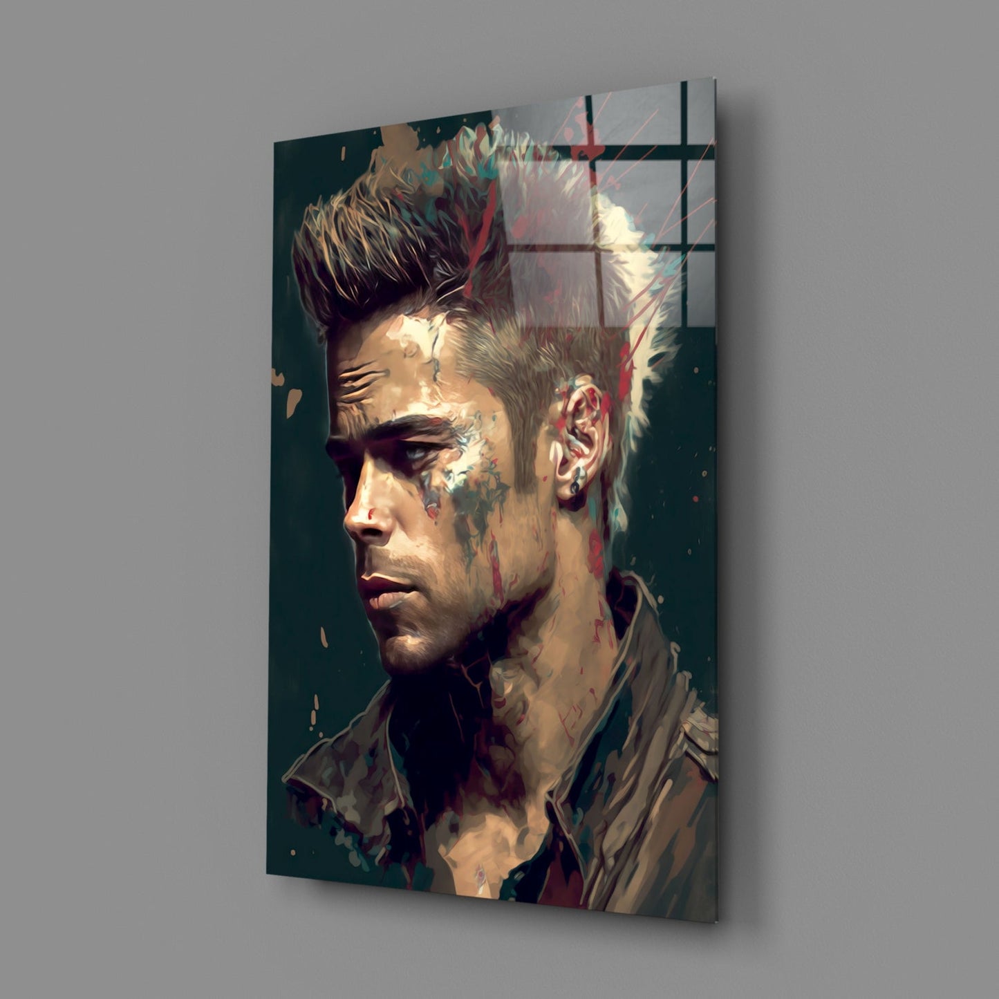 Fight Club - Tyler Durden Glass Wall Art  || Designer Collection