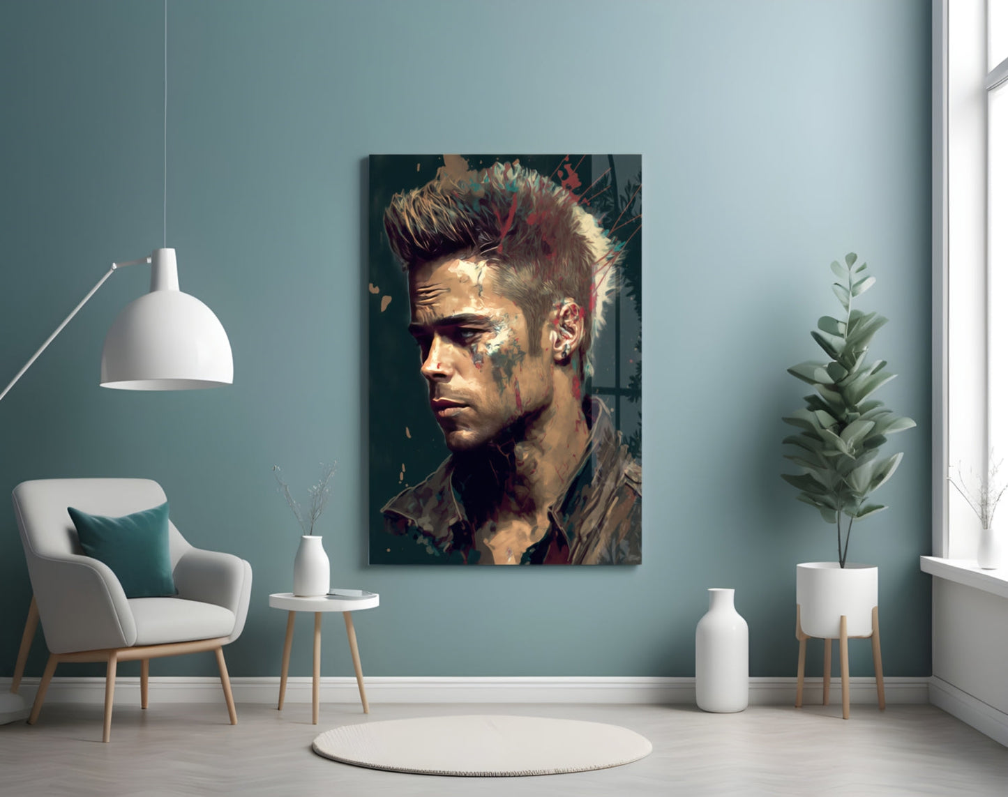Fight Club - Tyler Durden Glass Wall Art  || Designer Collection