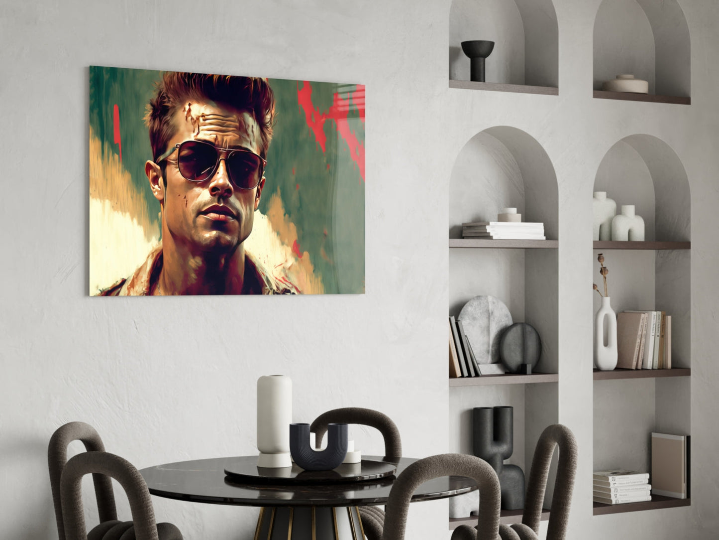 Fight Club - Tyler Durden Glass Wall Art  || Designer Collection