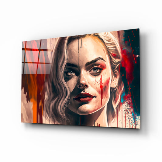 Harley Quinn Glass Wall Art  || Designer Collection