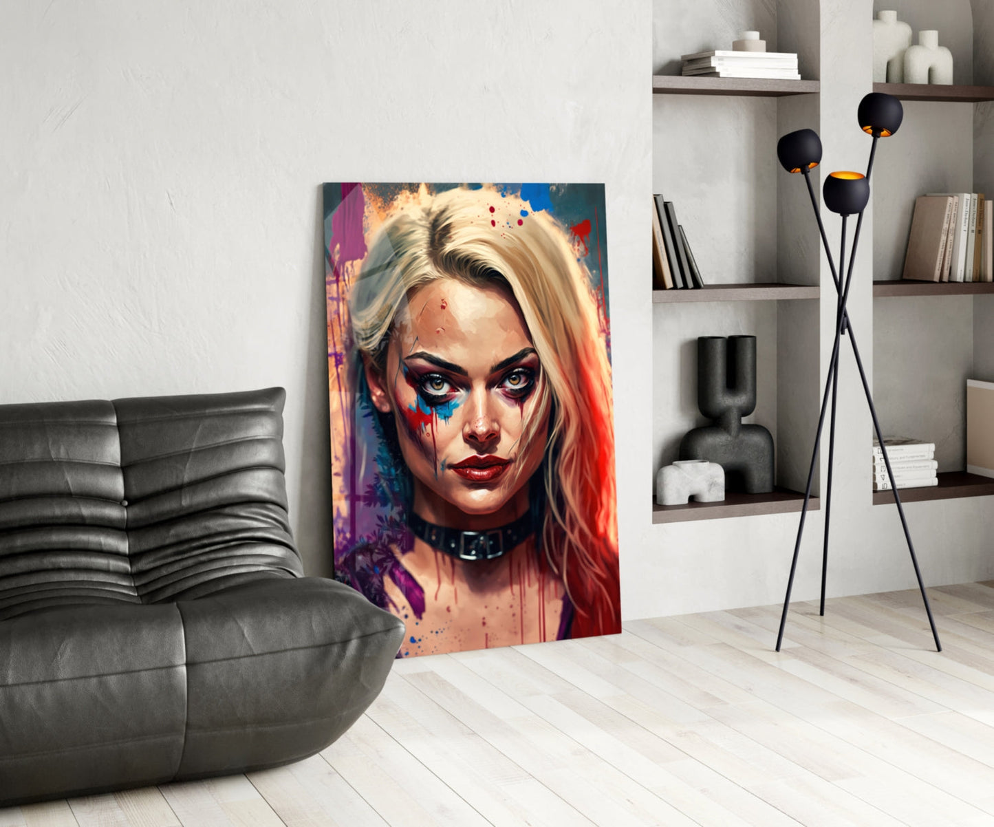 Harley Quinn Glass Wall Art  || Designer Collection