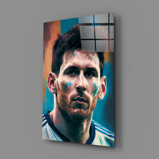 Messi Glass Wall Art  || Designer Collection