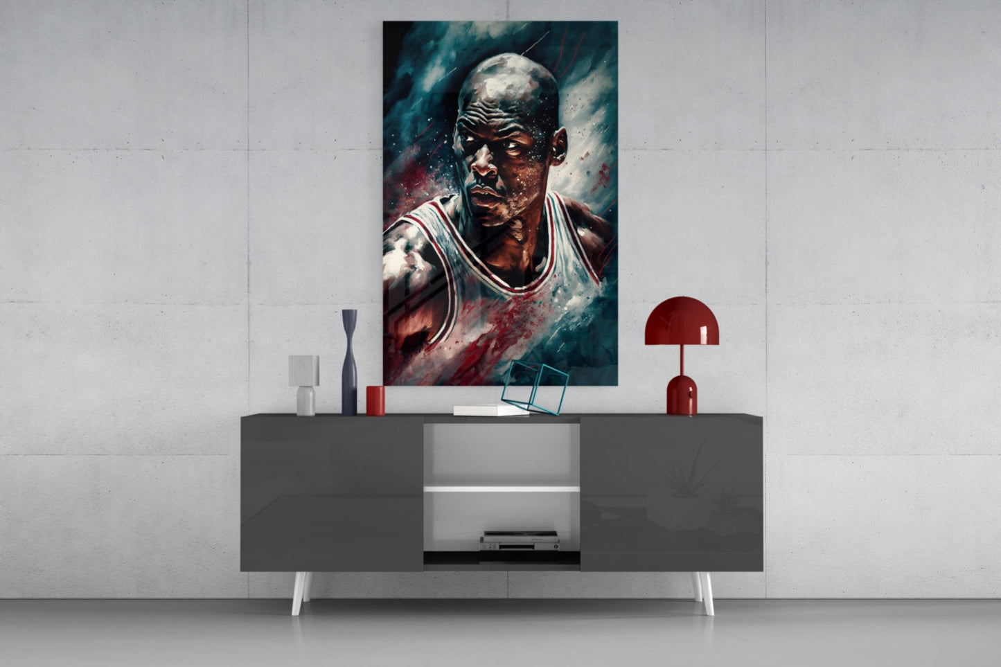 Michael Jordan Glass Wall Art  || Designer Collection