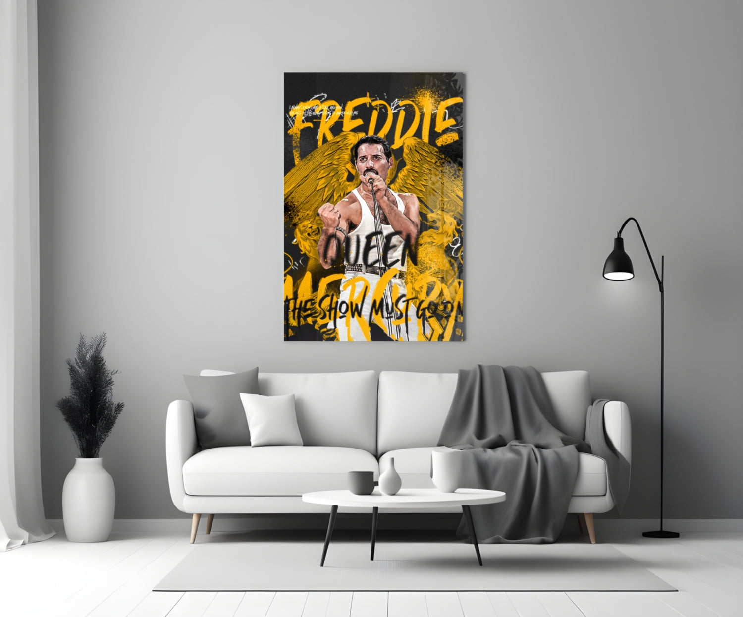 Freddie Mercury, The Queen Glass Wall Art || Designer Collection