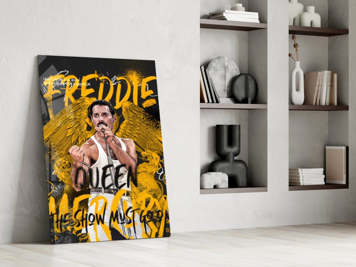 Freddie Mercury, The Queen Glass Wall Art || Designer Collection