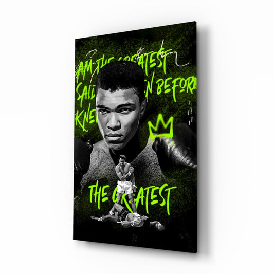 Muhammad Ali , The Greatest Glass Wall Art || Designer Collection