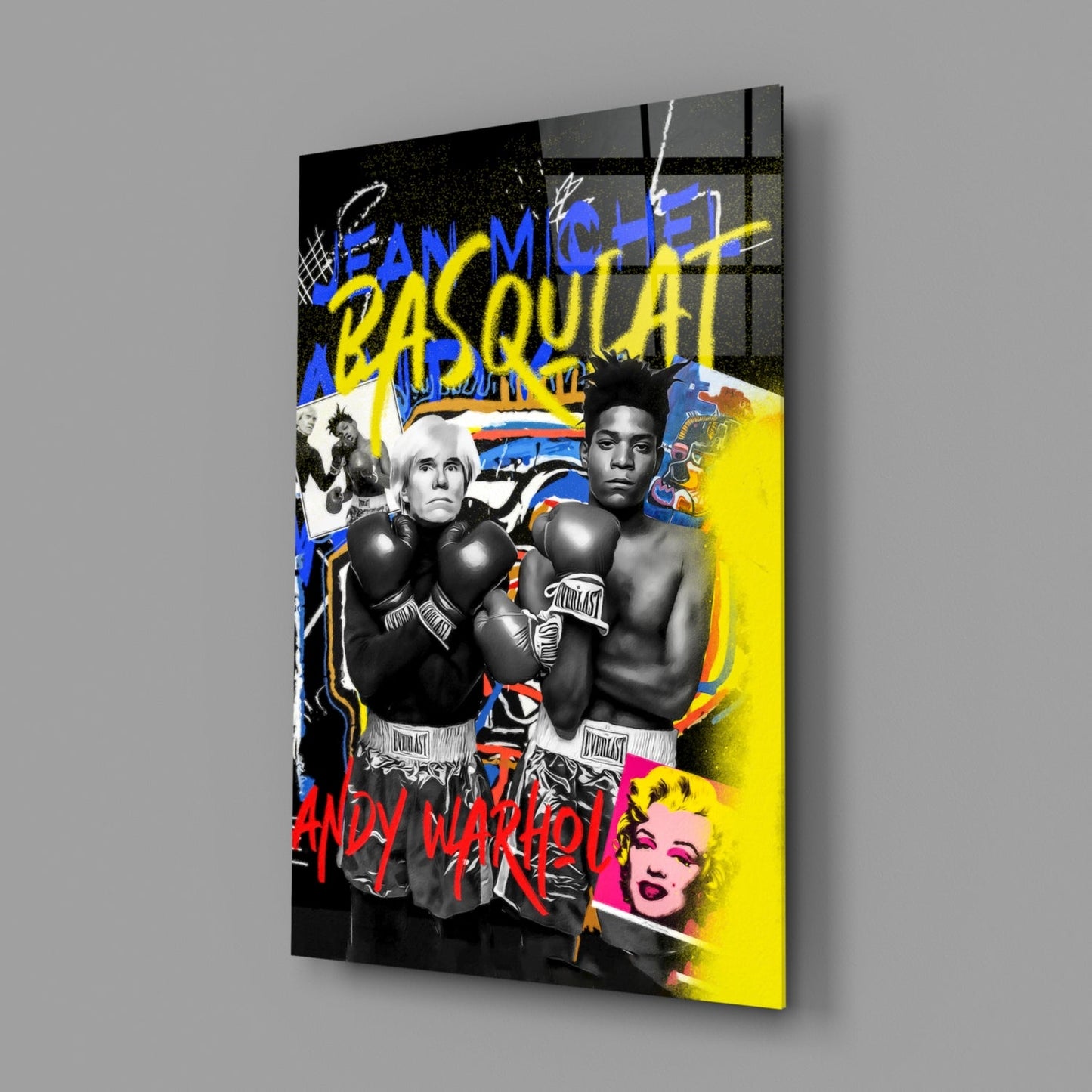Andy Warhol vs Jean-Michel Basquiat Glass Wall Art || Designer Collection