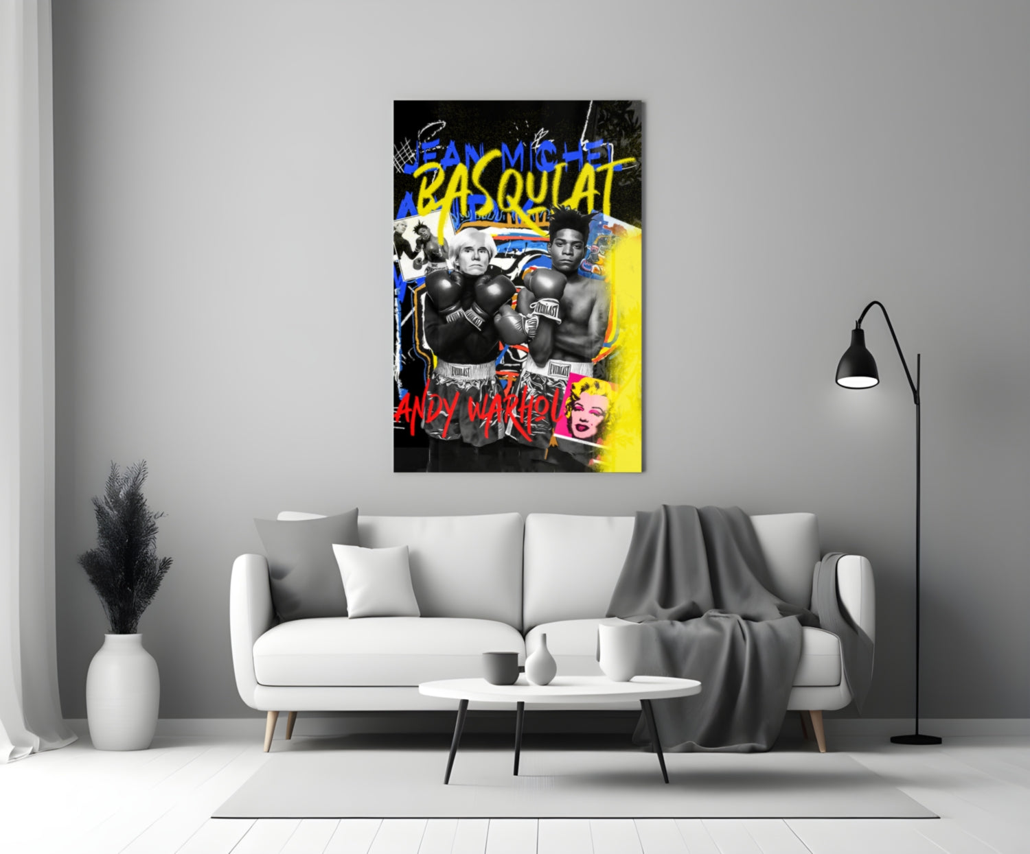 Andy Warhol vs Jean-Michel Basquiat Glass Wall Art || Designer Collection