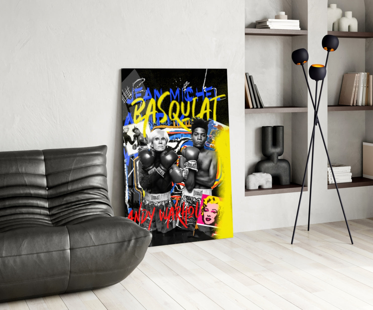 Andy Warhol vs Jean-Michel Basquiat Glass Wall Art || Designer Collection