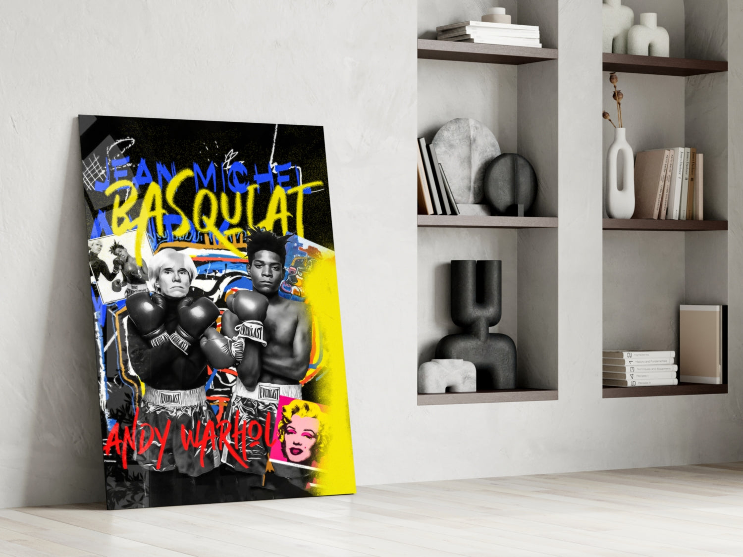 Andy Warhol vs Jean-Michel Basquiat Glass Wall Art || Designer Collection