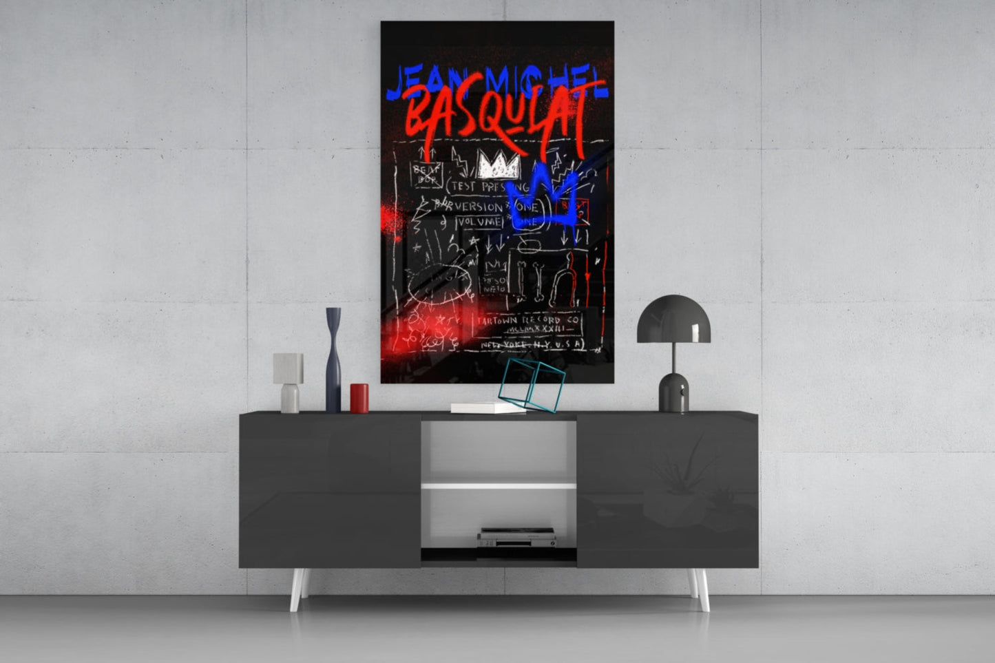Style of Jean-Michel Basquiat Glass Wall Art || Designer Collection